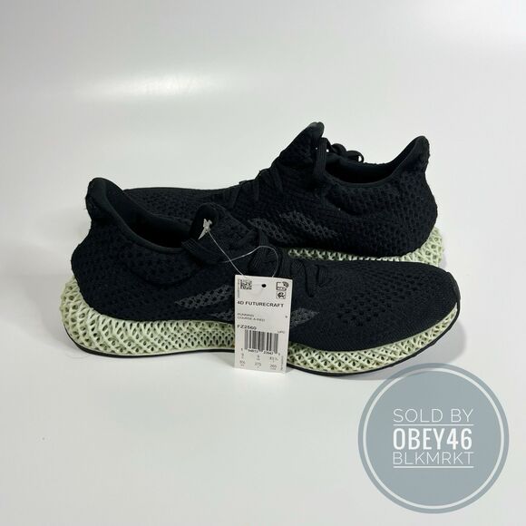 Adidas Futurecraft 4D Shoes Black Green FZ2560 Men's US 9.5 - Picture 4 of 6